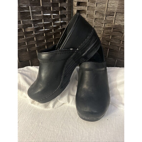 Dansko Shoes - Dansko Professional Black Stapled Leather Clogs Wood Look Women's EU 39/US 8-8.5